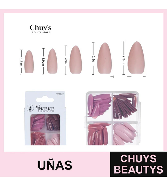 Uñas Tips de Colores 96 Piezas