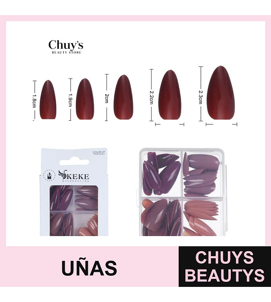 Uñas Tips de Colores 96 Piezas