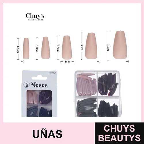 Uñas Tips de Colores 96 Piezas - Chuys Beautys | Chuys Beautys