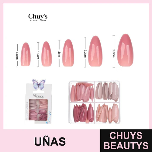 Uñas con Diseños Rosa 8 Pcs - Chuys Beautys | Chuys Beautys