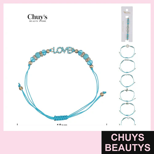 Pulsera Artesanal LOVE Turquesa - Chuys Beautys | Chuys Beautys
