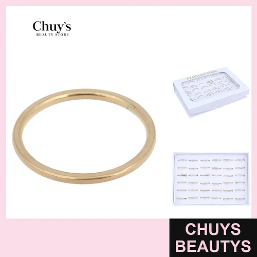 Anillo Acero Inoxidable Dorado - Chuys Beautys | Chuys Beautys