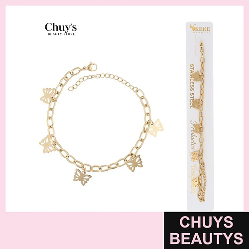 Pulsera de acero inoxidable con mariposas - Chuys Beautys | Chuys Beautys