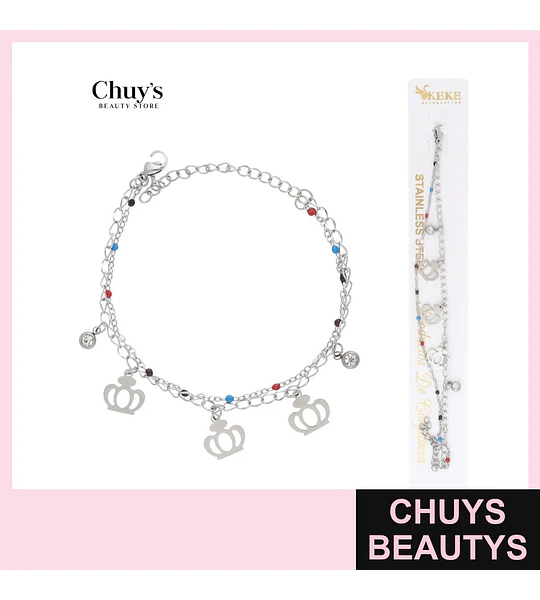 Pulsera de acero inoxidable con charms