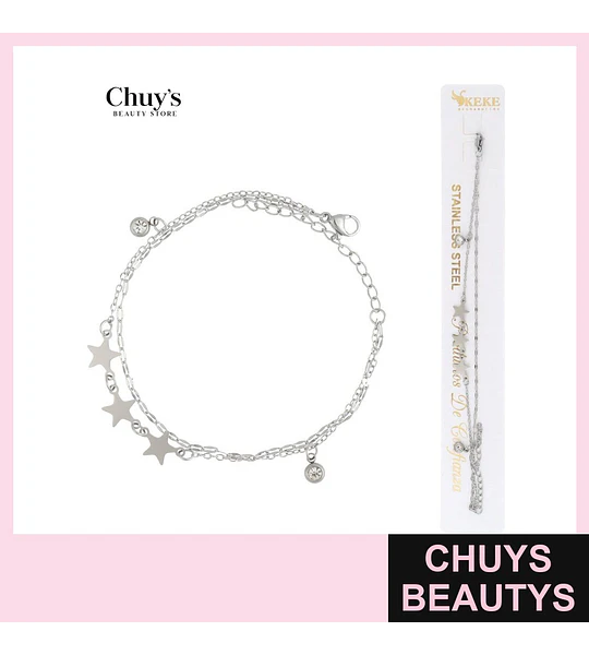 Pulsera de acero inoxidable con estrellas