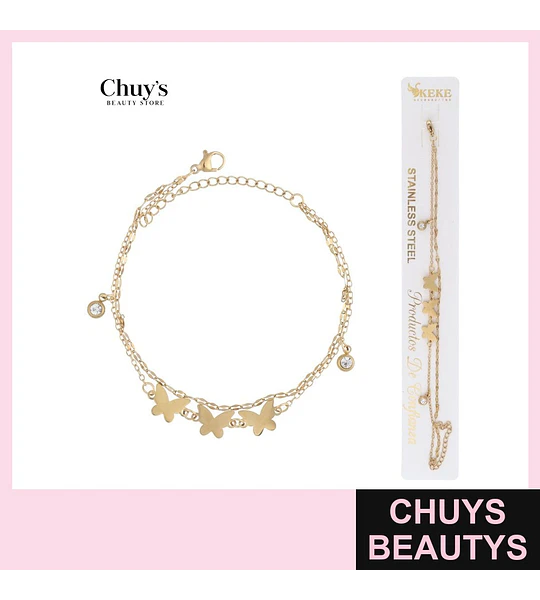 Pulsera de acero inoxidable con dijes