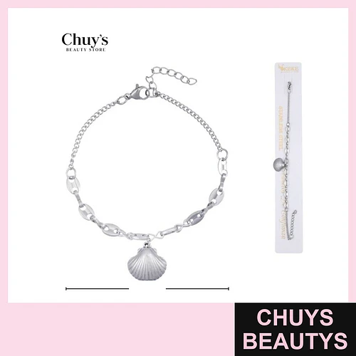 Pulsera de acero inoxidable con concha - Chuys Beautys | Chuys Beautys