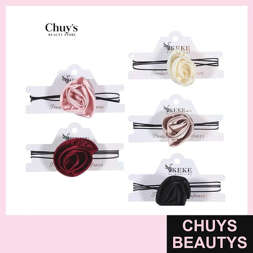 Choker de Satén con Diseño de Rosa - Chuys Beautys | Chuys Beautys