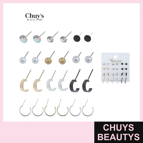 Pendientes 12 piezas - Chuys Beautys | Chuys Beautys
