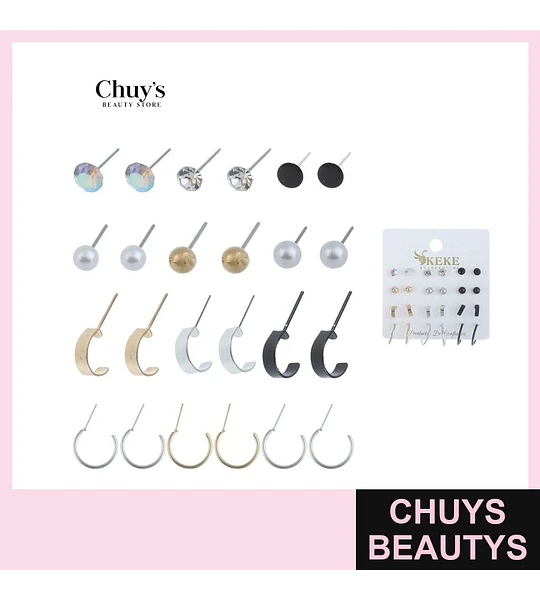 Pendientes 12 piezas