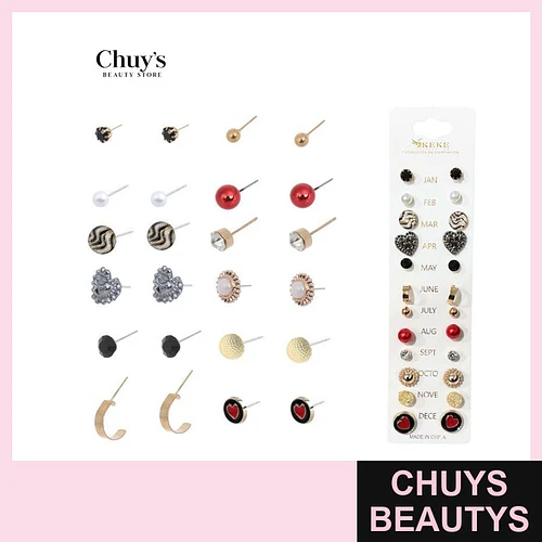 Pendientes 12 Pcs - Chuys Beautys | Chuys Beautys
