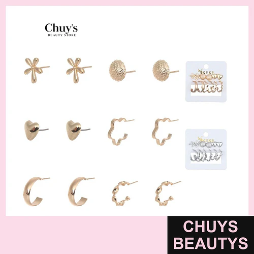 Pendientes 6 Pcs Elegantes - Chuys Beautys | Chuys Beautys
