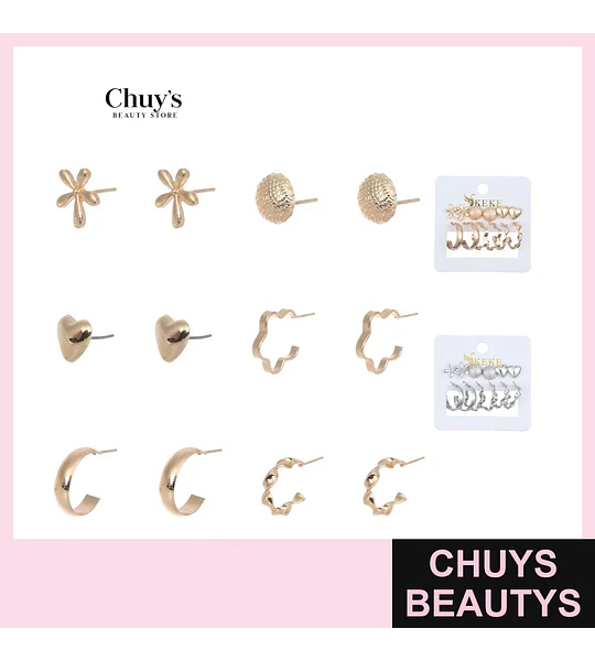Pendientes 6 Pcs Elegantes