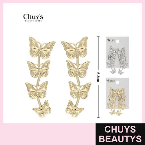 Pendientes mariposa dorados - Chuys Beautys | Chuys Beautys