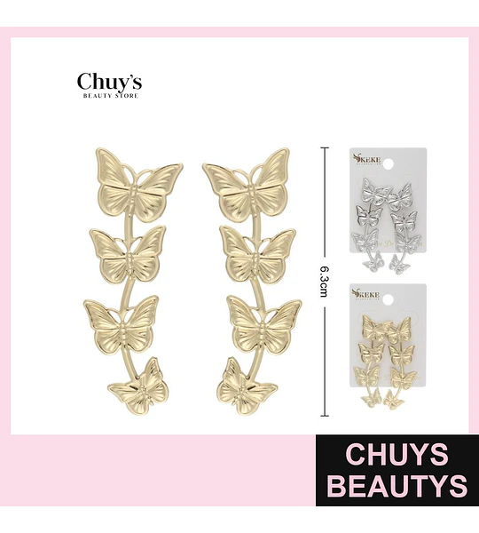 Pendientes mariposa dorados