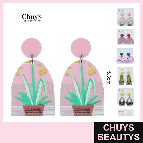Pendientes Acrilicos Coloridos - Chuys Beautys | Chuys Beautys