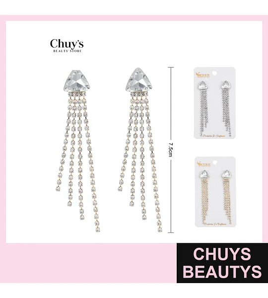 Pendientes largos de brillos
