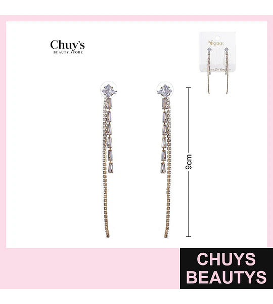 Pendientes largos de brillos