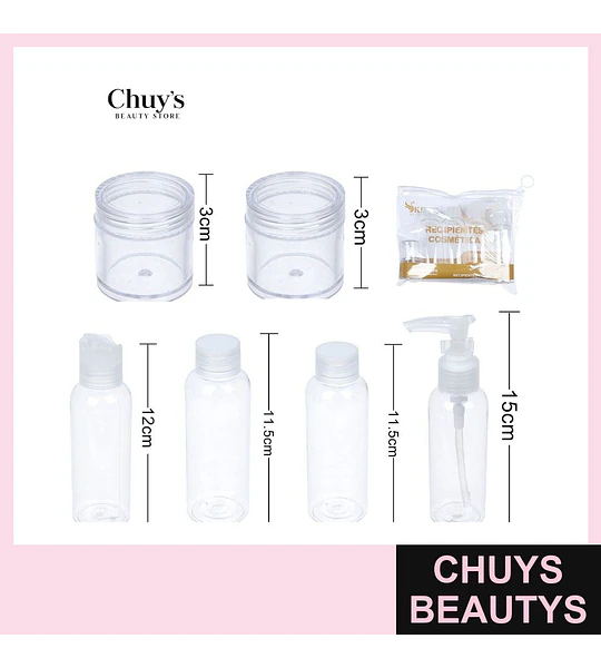 Set de Envases de Cosméticos 6 Pcs 100ml