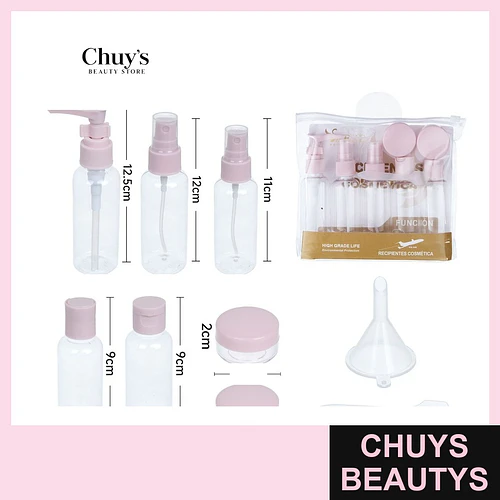 Set de envases de viaje 9 piezas - Chuys Beautys | Chuys Beautys