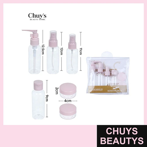 Set de envases para viaje 6 piezas - Chuys Beautys | Chuys Beautys