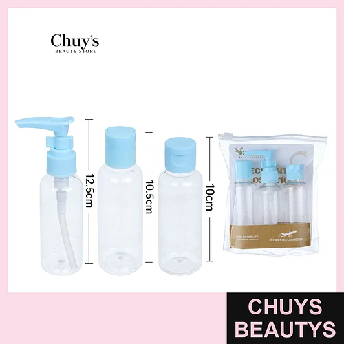 Set de envases para viaje 3 piezas - Chuys Beautys | Chuys Beautys