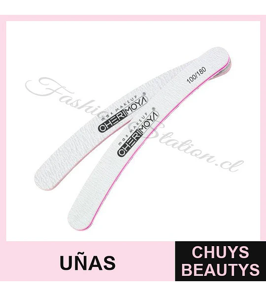 Lima de Uñas Curva Cherimoya Doble Grano 100/180 para Manicura