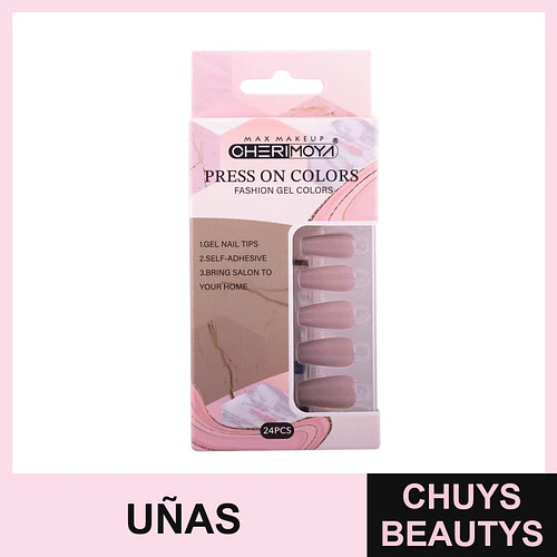 Uñas postizas autoadhesivas Cherimoya Press On Colors Nude 24 piezas - Chuys Beautys | Chuys Beautys