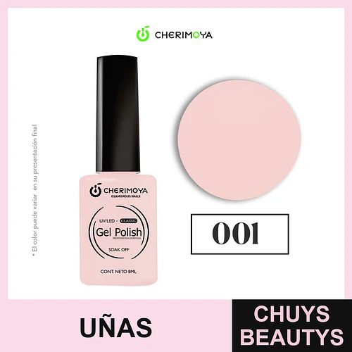 Esmalte Gel UV/LED Classic Cherimoya Tono Rosa Pálido 001 8ml - Chuys Beautys | Chuys Beautys
