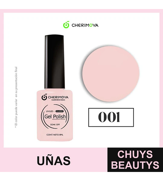 Esmalte Gel UV/LED Classic Cherimoya Tono Rosa Pálido 001 8ml