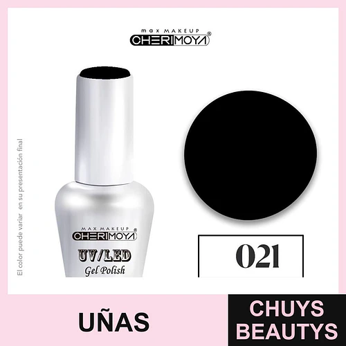 Esmalte Gel UV/LED Cherimoya Negro Intenso #021 15ml - Chuys Beautys | Chuys Beautys