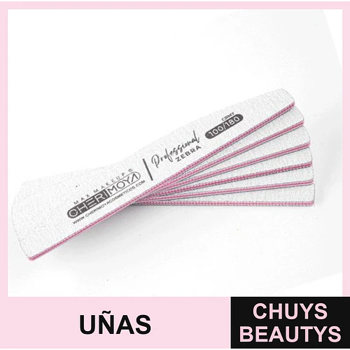 Limas de Uñas Profesionales Cherimoya Doble Cara Grano 100/180 - Chuys Beautys | Chuys Beautys