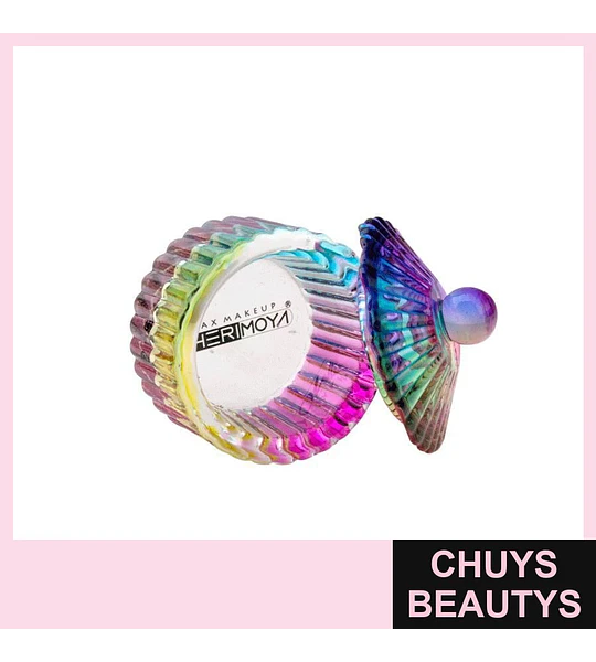 Frasco Decorativo Iridescente con Tapa de Concha Cherimoya AX MAKEUP