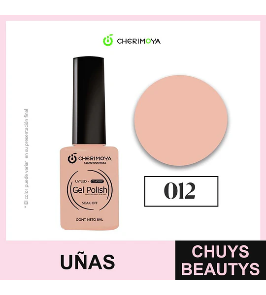 Esmalte Gel Polish UV/LED Tono Nude Rosado 012 Cherimoya 8ml