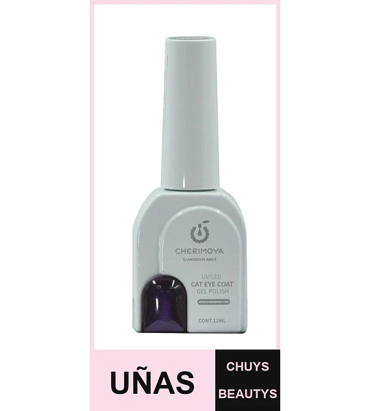 Esmalte Gel UV/LED Cat Eye Cherimoya Tono Púrpura Intenso Shimmer 12ml