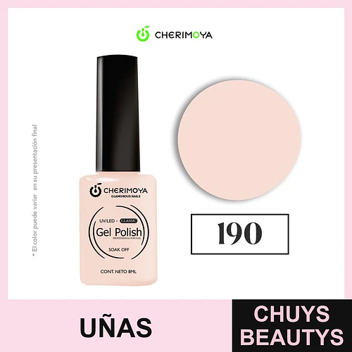 Esmalte Gel UV/LED Clásico Cherimoya Tono 190 Nude Pálido 8ml - Chuys Beautys | Chuys Beautys