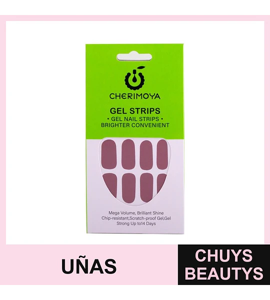 Tiras de Gel para Uñas Cherimoya Tono Nude Ciruela Larga Duración