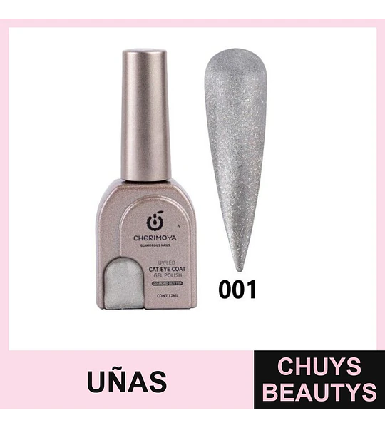 Esmalte Gel UV/LED Cat Eye Diamond Glitter Cherimoya Tono 001