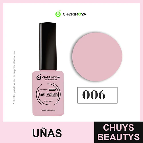 Esmalte Gel Polish Cherimoya Classic 006 Rosa Claro - Chuys Beautys | Chuys Beautys