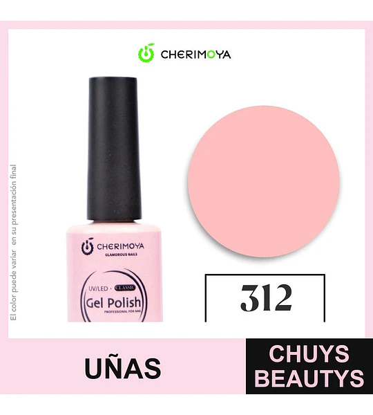 Esmalte Gel Polish Cherimoya Classic 312 Rosa Pastel 8ml