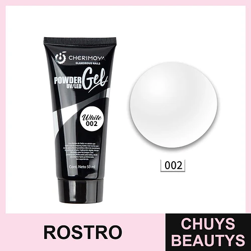 Gel en Polvo UV/LED Blanco 002 Cherimoya 50ml - Chuys Beautys | Chuys Beautys
