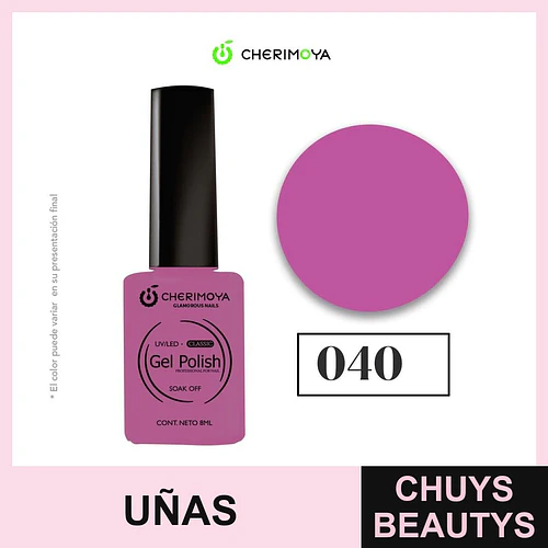 Esmalte Gel Polish Classic 040 Morado Cherimoya 8ml - Chuys Beautys | Chuys Beautys