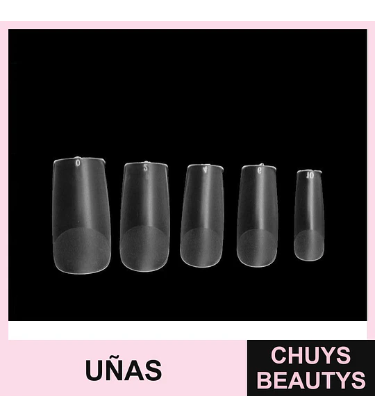 Set de 5 tips para uñas postizas transparentes Cherimoya
