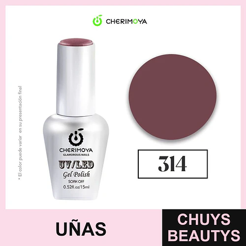 Esmalte Gel Polish UV/LED Cherimoya 314 Soak Off 15ml - Chuys Beautys | Chuys Beautys