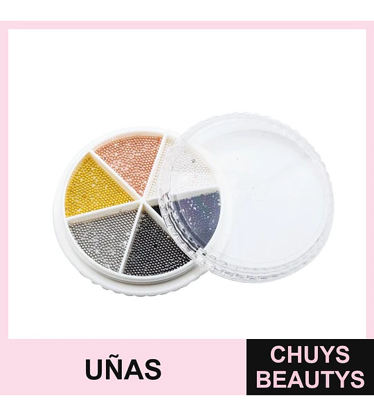 Set de microesferas metálicas para decoración de uñas Cherimoya