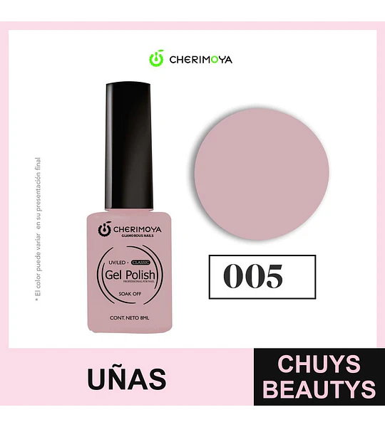 Esmalte Gel Polish Classic 005 Rosa Nude Cherimoya 8ml