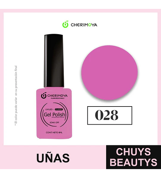 Esmalte Gel Polish UV/LED Classic Soak Off 028 Rosa Chic Cherimoya 8ml