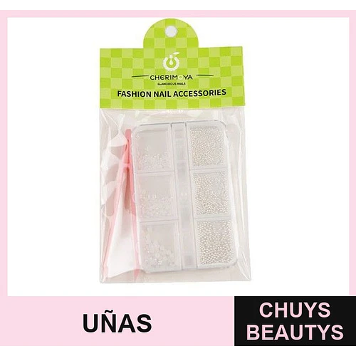 Set de accesorios para uñas con cuentas y pinza Cherimoya - Chuys Beautys | Chuys Beautys