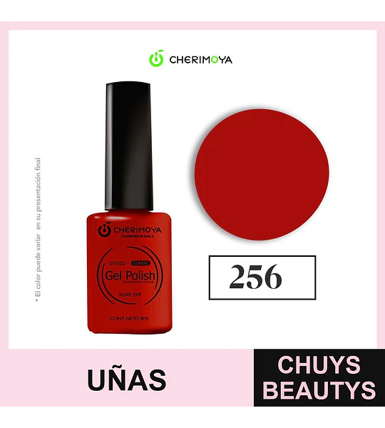 Esmalte Gel Polish Classic 256 Rojo Cherimoya