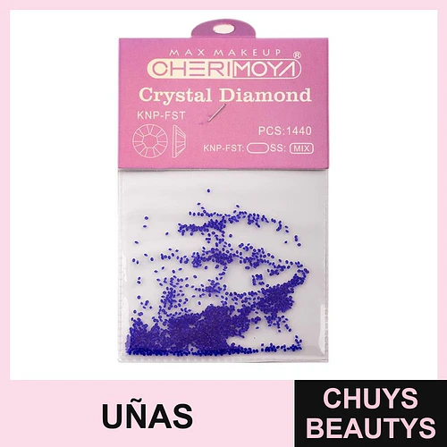 Cristales para uñas Cherimoya Crystal Diamond Azul Mix 1440 piezas - Chuys Beautys | Chuys Beautys